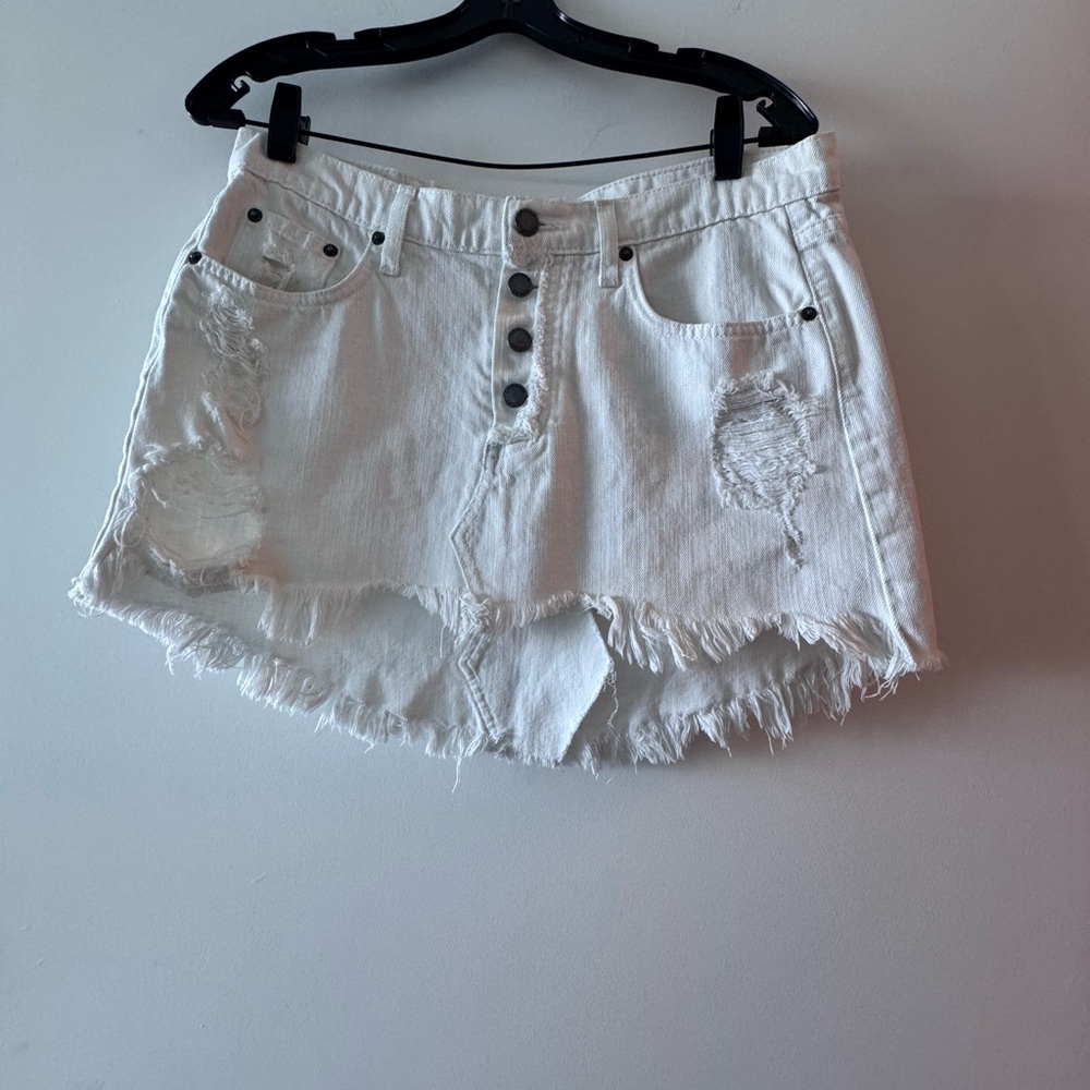 White Denim Carmar Mini Skirt